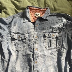 Lee Men's Light Blue Chambray Denim Shirt